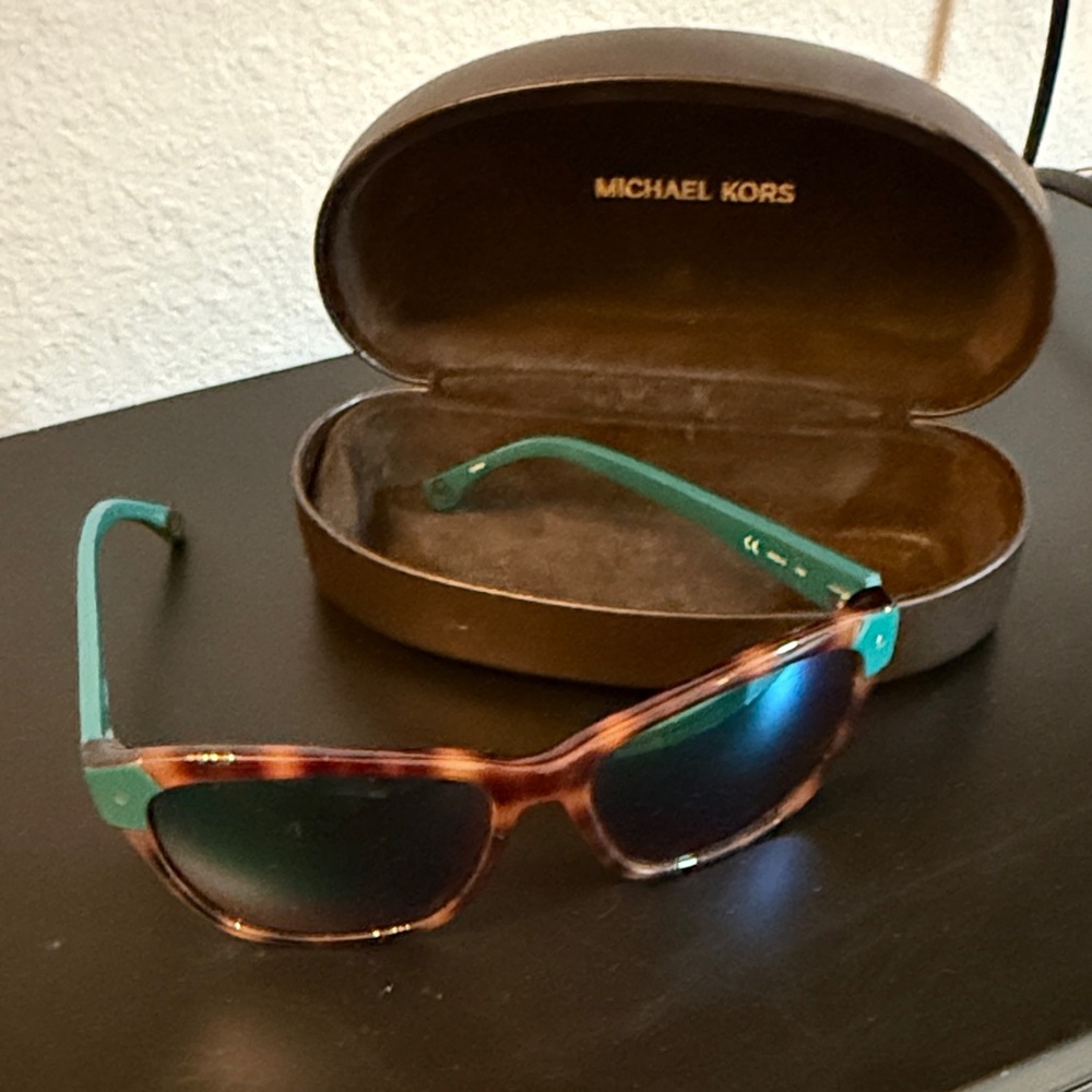 Michael Kors Tortoise Sunglasses with Teal Arms
